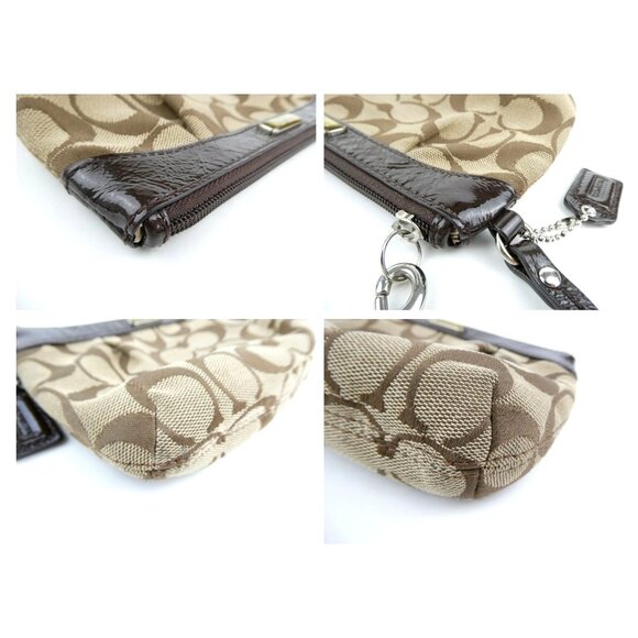 Coach Signature Khaki Brown Wristlet - Picture 8 of 12